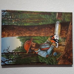 Origional Art Oil Painting 'The Sawyer'